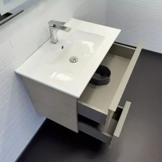 Тумба-умывальник Comforty для ванной Тургояк-75 дуб светлый с раковиной 75E